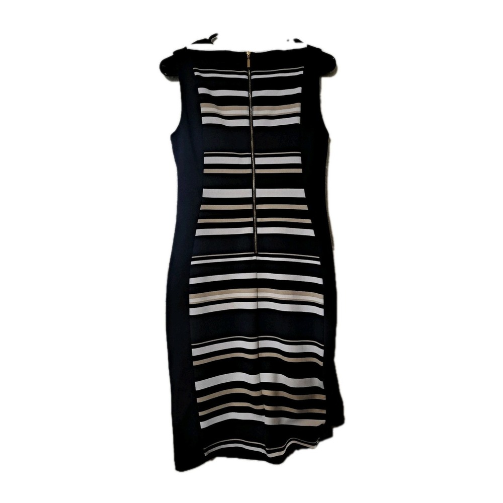 cb established 1962 Dress Womens Size 8 Striped Navy Blue Sleeveless Career Fall - Picture 2 of 4